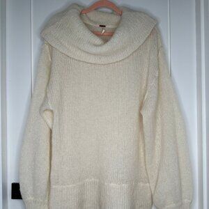 Free People Oversized ‘Ophelia’ Cowl Neck Alpaca Sweater, Ivory, S